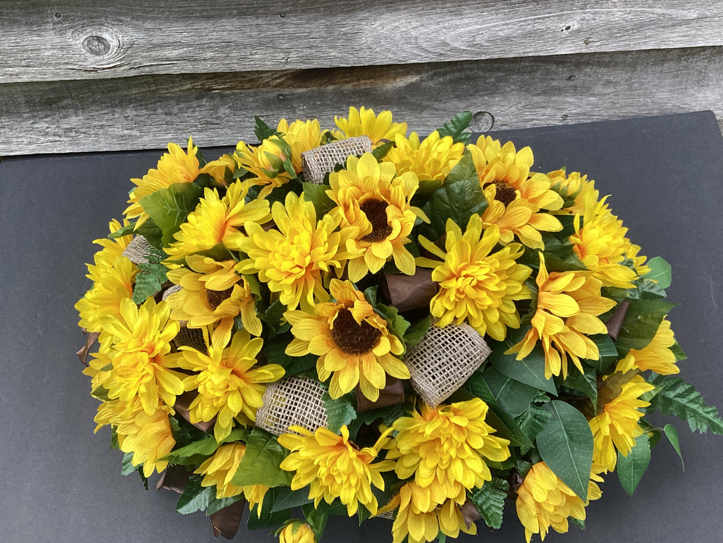 Sunflower, Chrysanthemum Cemetery Saddle, Memorial Flowers