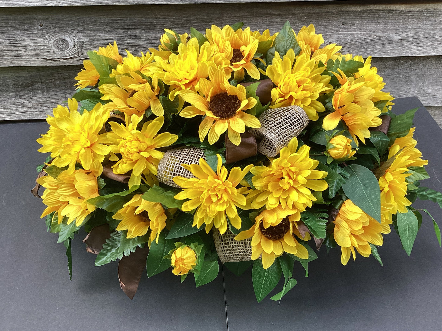 Sunflower, Chrysanthemum Cemetery Saddle, Memorial Flowers