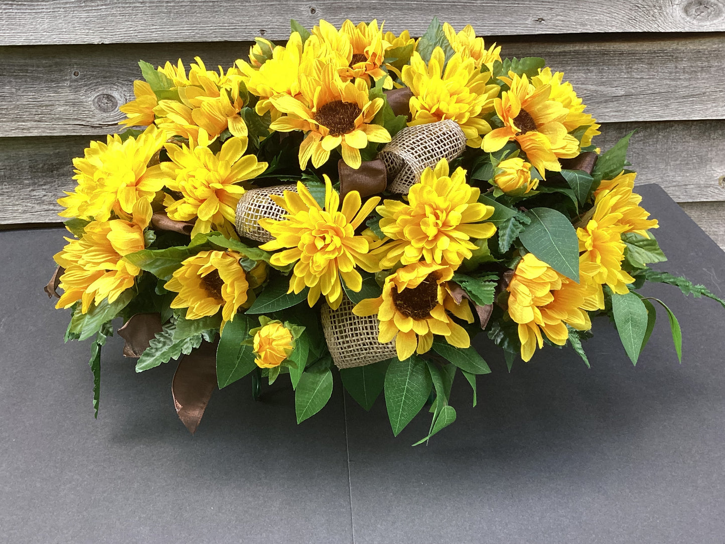 Sunflower, Chrysanthemum Cemetery Saddle, Memorial Flowers