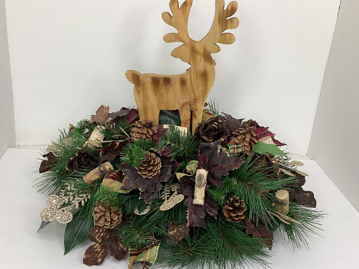 Artificial Christmas Reindeer Floral Arrangement