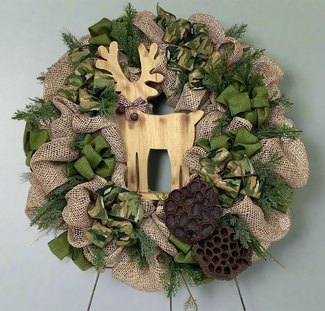 Rustic Reindeer Wreath