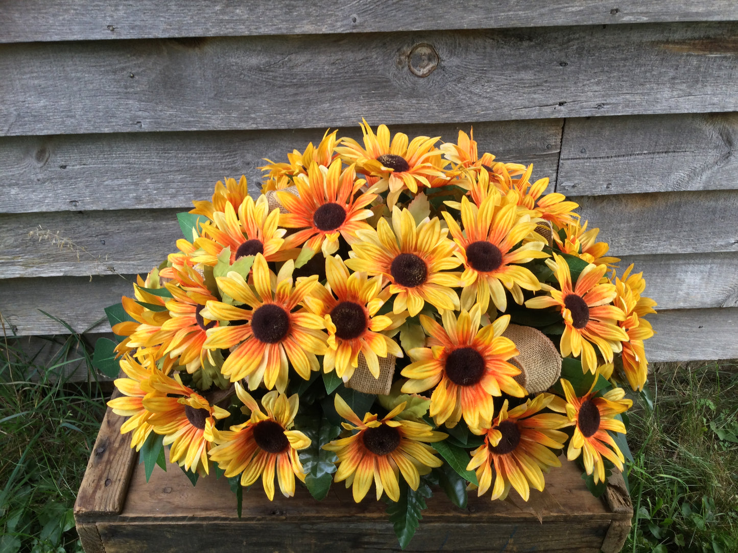 Sunflower Cemetery Flower Saddle