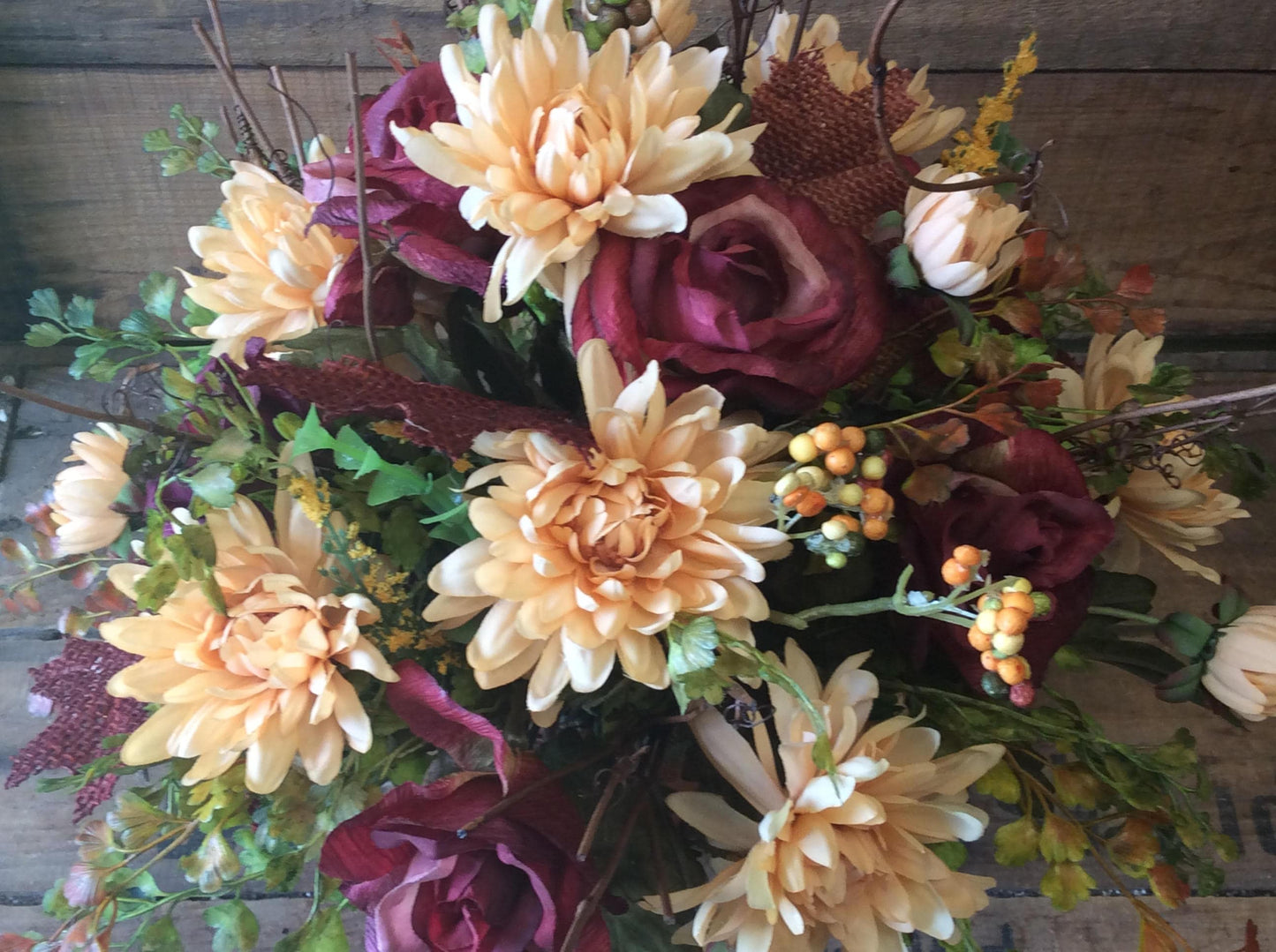 Artificial Flower Arrangement, Autumn Arrangement, Table centerpiece, Clay Pot Fall Flowers, Floral in Terra Cotta Pot, Made in Canada