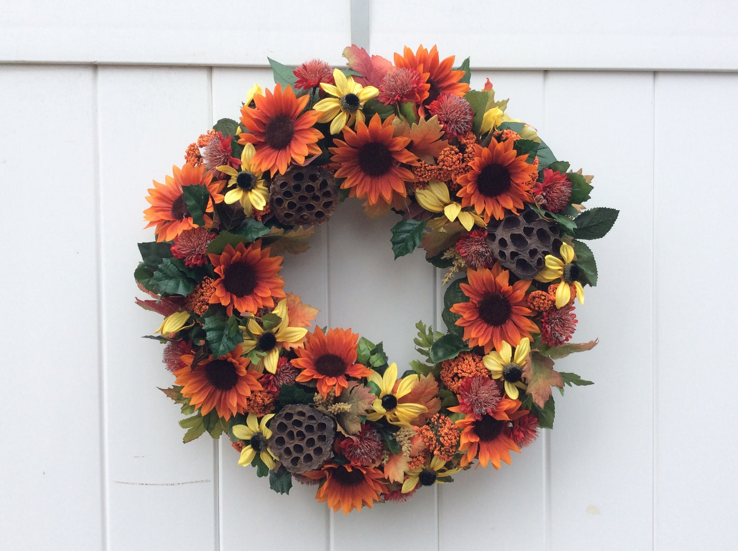 Sunflower & Black Eyed Susan Fall Wreath: Artificial Floral Decor