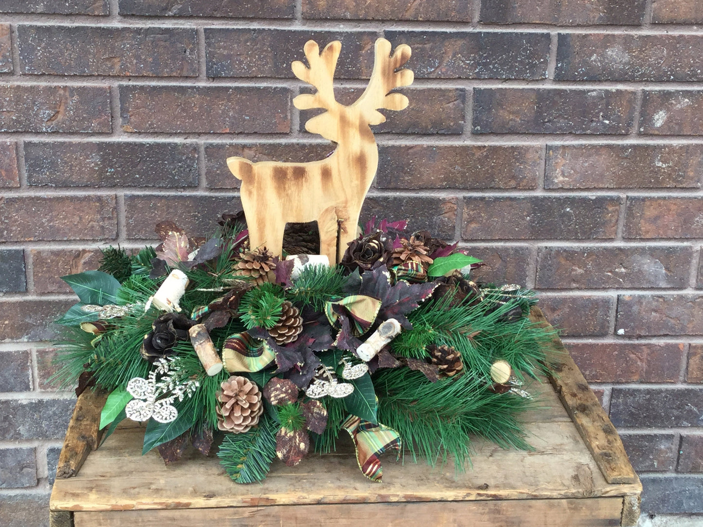 Artificial Christmas Reindeer Floral Arrangement