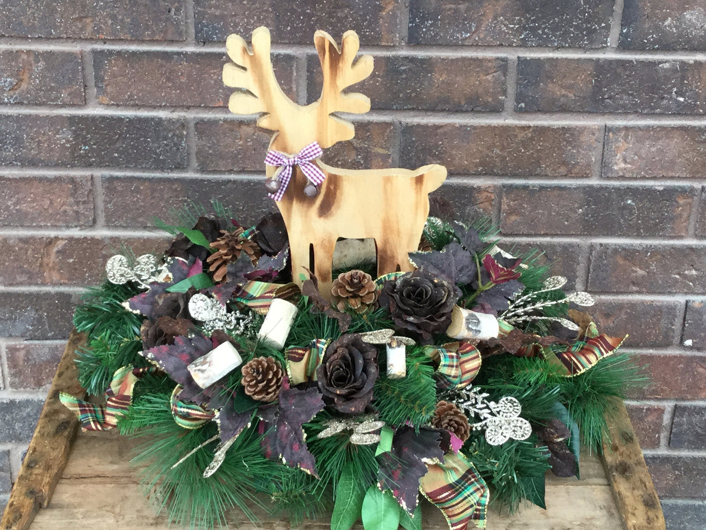 Artificial Christmas Reindeer Floral Arrangement
