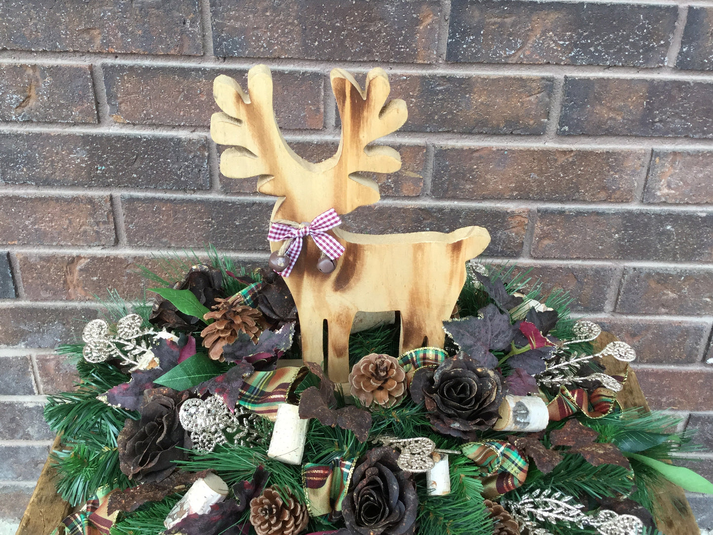 Artificial Christmas Reindeer Floral Arrangement