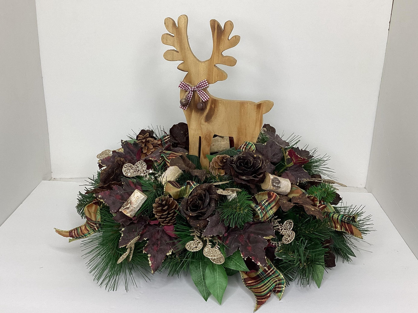 Artificial Christmas Reindeer Floral Arrangement