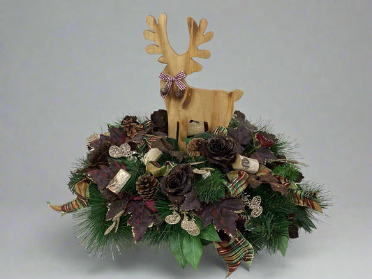 Artificial Christmas Reindeer Floral Arrangement